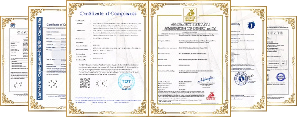Certificates of conformity and compliance