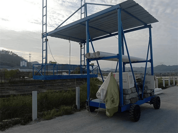 Construction equipment in use